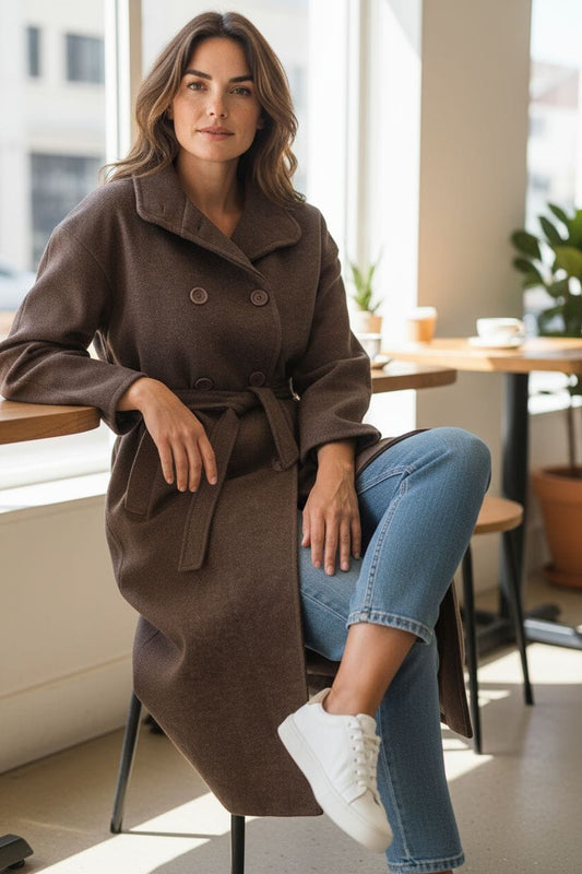 Manteau long col