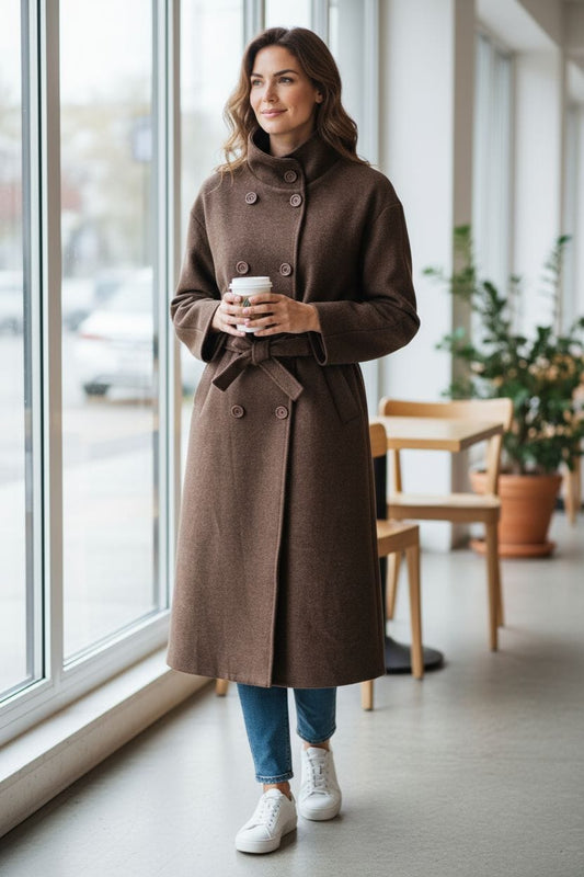Manteau long col